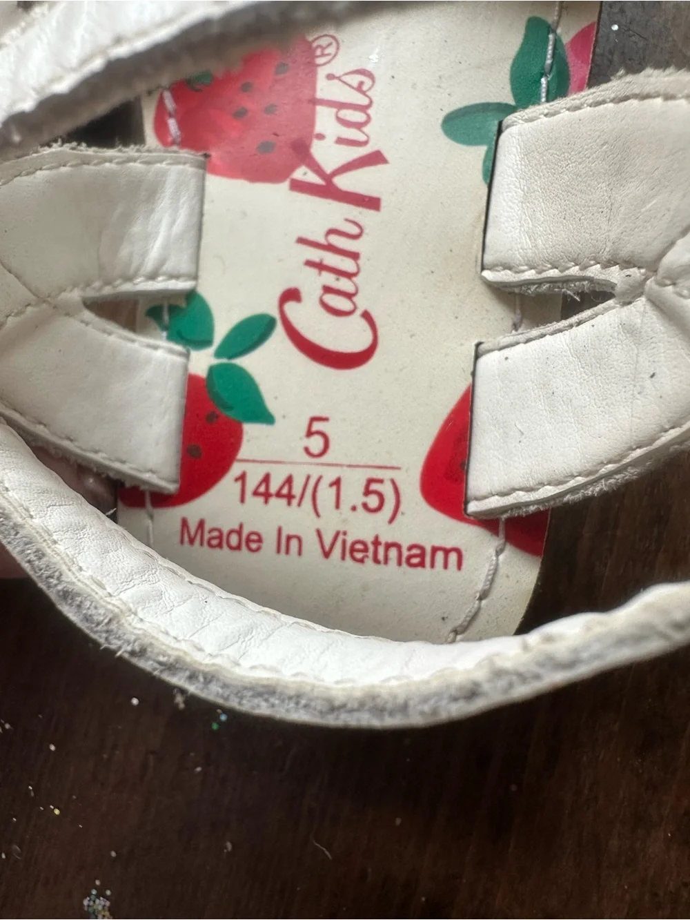 Cath Kidston White Kids Sandals with Strawberry Print
